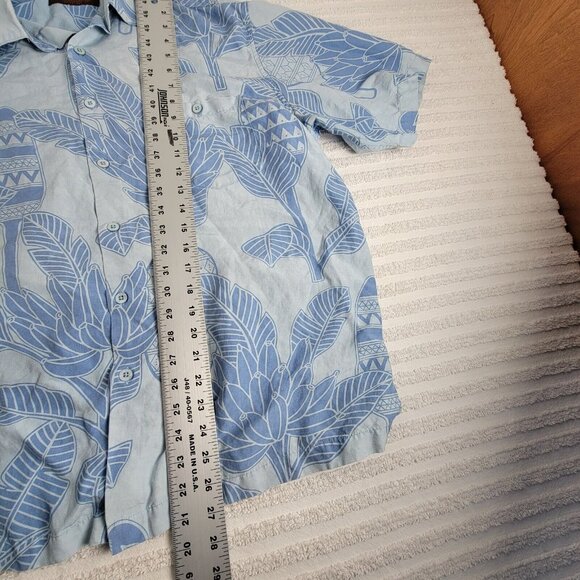 Tori Richard Men's Large Blue Tropical Short Sleeve Button Up Hawaiian Shirt - Picture 8 of 8
